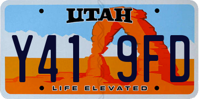 UT license plate Y419FD