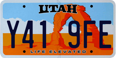 UT license plate Y419FE