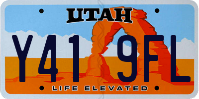 UT license plate Y419FL