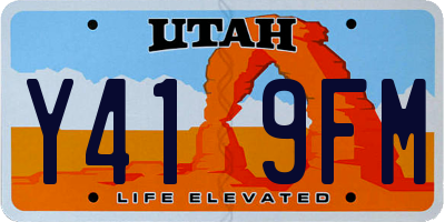 UT license plate Y419FM