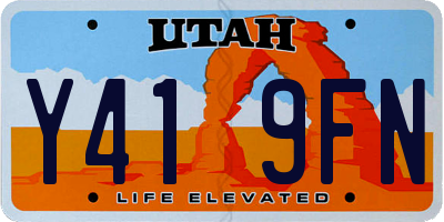 UT license plate Y419FN