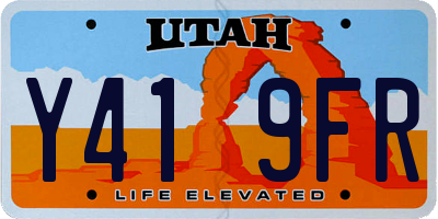 UT license plate Y419FR