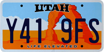 UT license plate Y419FS