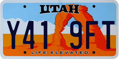 UT license plate Y419FT