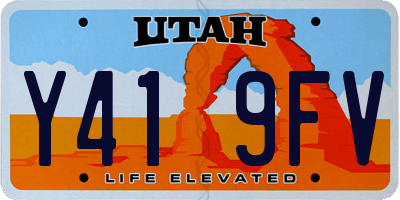 UT license plate Y419FV