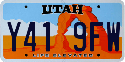 UT license plate Y419FW