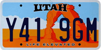 UT license plate Y419GM