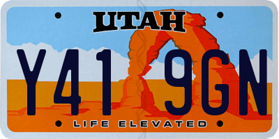 UT license plate Y419GN