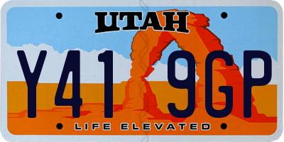 UT license plate Y419GP