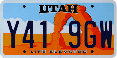 UT license plate Y419GW