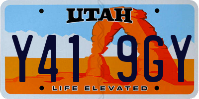 UT license plate Y419GY