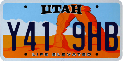 UT license plate Y419HB