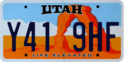 UT license plate Y419HF