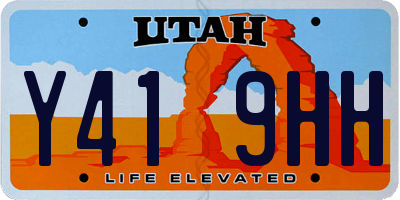 UT license plate Y419HH