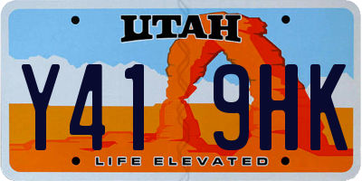 UT license plate Y419HK