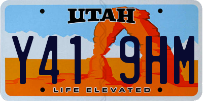 UT license plate Y419HM