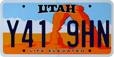 UT license plate Y419HN
