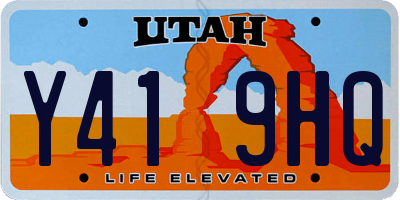 UT license plate Y419HQ