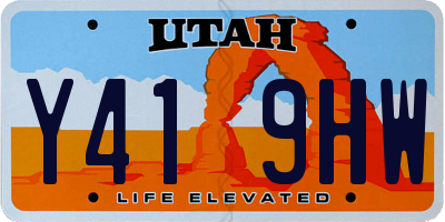 UT license plate Y419HW