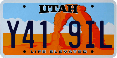 UT license plate Y419IL