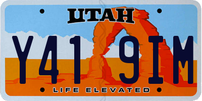 UT license plate Y419IM