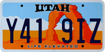 UT license plate Y419IZ
