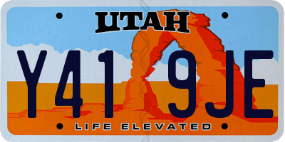 UT license plate Y419JE