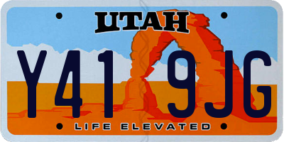 UT license plate Y419JG