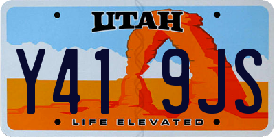 UT license plate Y419JS