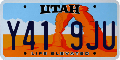 UT license plate Y419JU