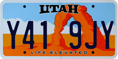 UT license plate Y419JY
