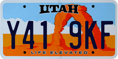 UT license plate Y419KF