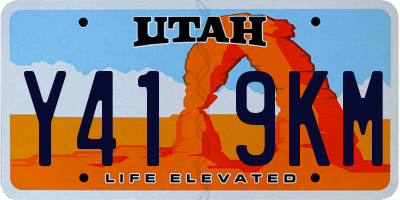 UT license plate Y419KM