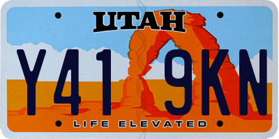 UT license plate Y419KN