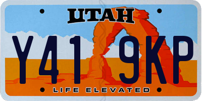 UT license plate Y419KP