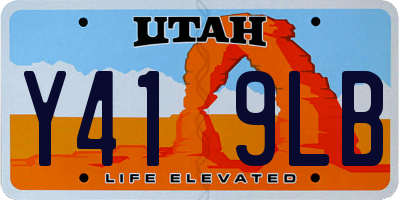UT license plate Y419LB