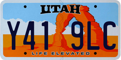 UT license plate Y419LC