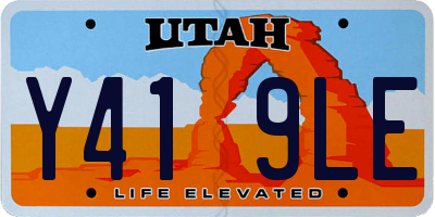 UT license plate Y419LE