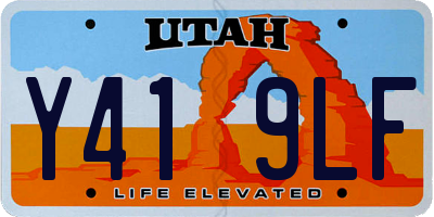 UT license plate Y419LF