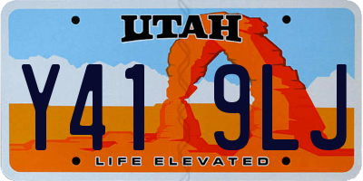 UT license plate Y419LJ