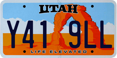 UT license plate Y419LL