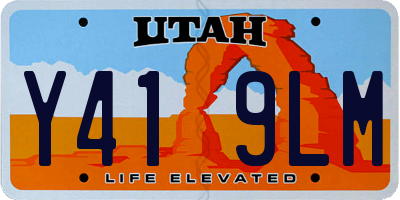UT license plate Y419LM