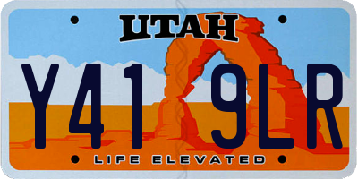 UT license plate Y419LR
