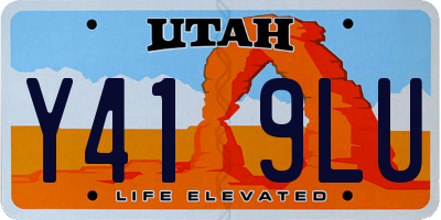 UT license plate Y419LU