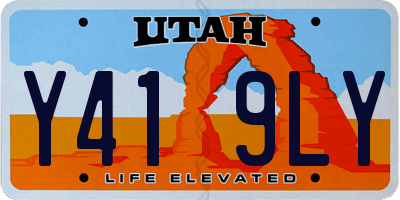 UT license plate Y419LY