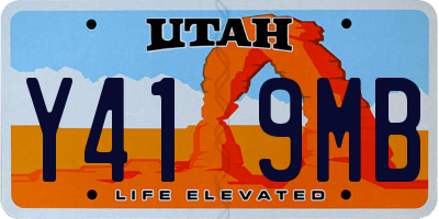 UT license plate Y419MB