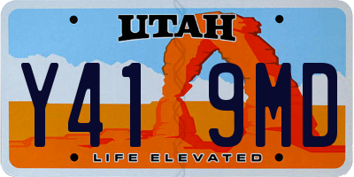 UT license plate Y419MD
