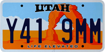 UT license plate Y419MM