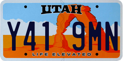 UT license plate Y419MN