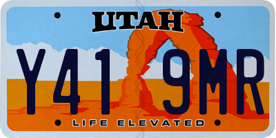 UT license plate Y419MR